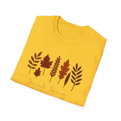 Second Spring Fall Shirt  Autumn Leaves TShirt  Neutral Cozy Thanksgiving Tee  Fall Graphic Tee for Women Unisex  TShirt