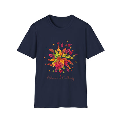 Autumn Is Calling Fall Leaves Graphic T Shirt Seasonal Fashion Tee Unisex Soft style T Shirt