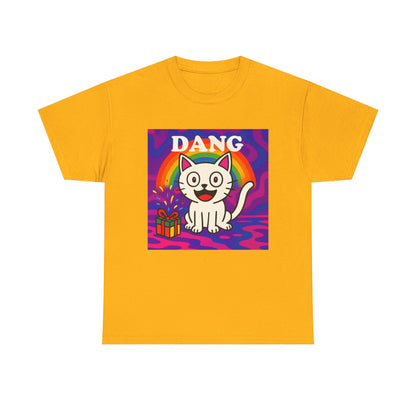 Funny Cat Rainbow T-Shirt Cute Cartoon Kitty Graphic Tee Gift