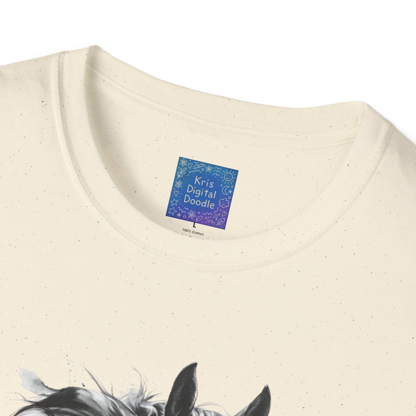 Black and White Horse Graphic T-Shirt Artistic Equestrian Tee