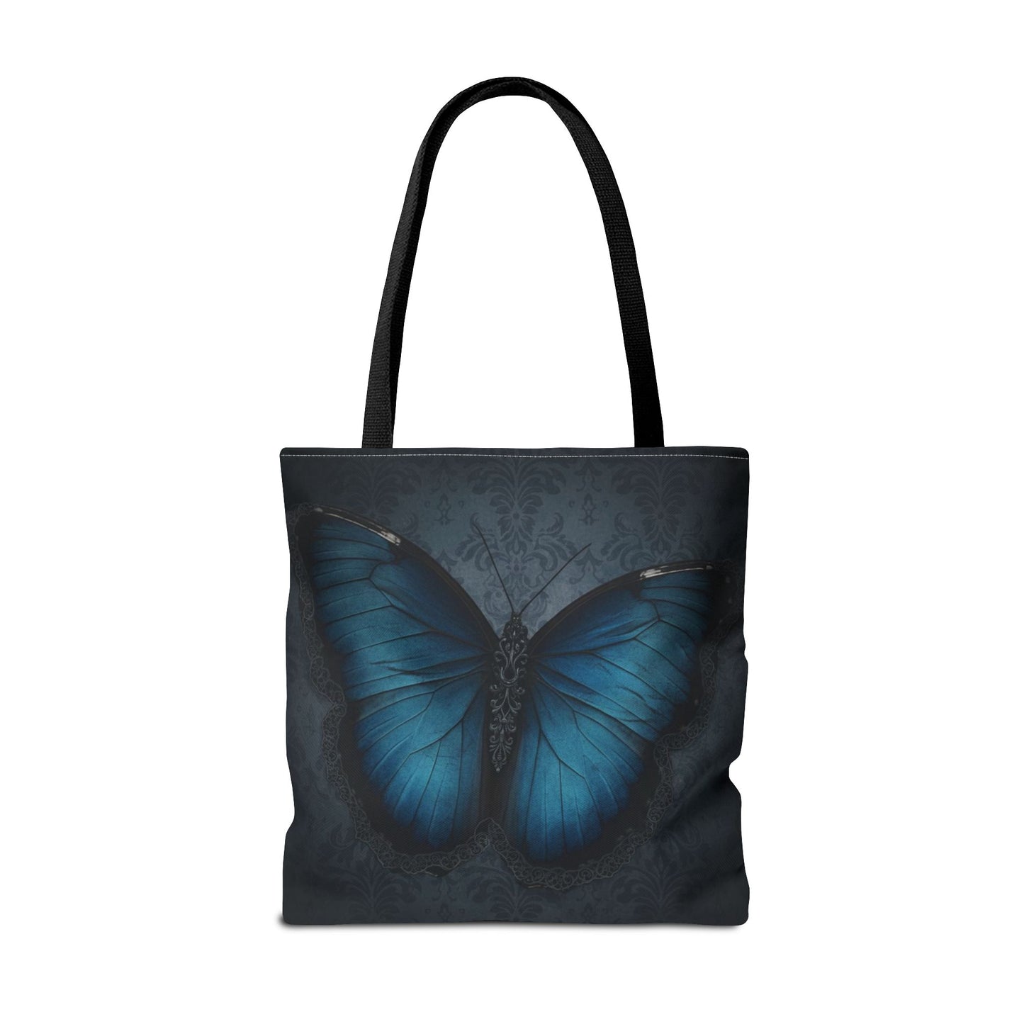 Blue Butterfly Tote Bag | Elegant Gothic Art Bag