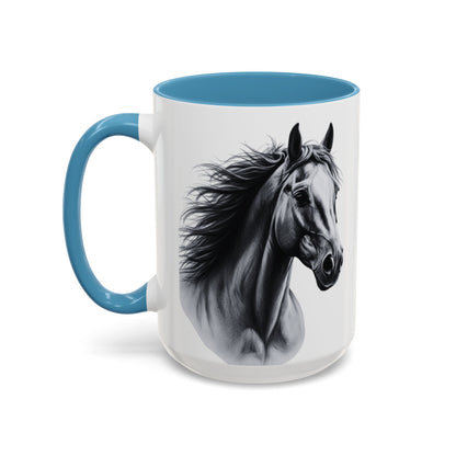 Black Horse Coffee Mug Western Cowboy Horse Art Cup