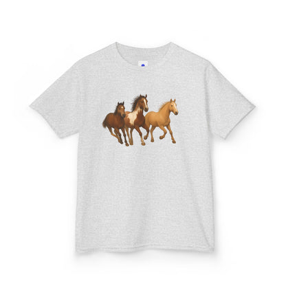 Kids Three Horse T shirt, Western, country, cute, Heavy Tee, fall, gallop, freedom
