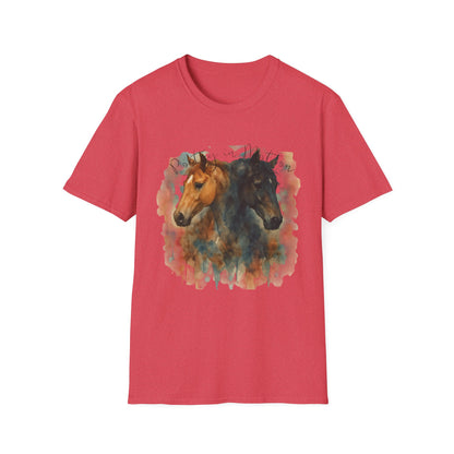 Poetry in Motion Horse T-Shirt Watercolor Horse Lover Shirt Artistic Equestrian Tee Gift for Women Unisex Soft style T-Shirt
