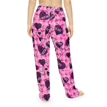 XOXO Heart Pattern Pajama Pants | Pink Valentine Lounge Bottoms