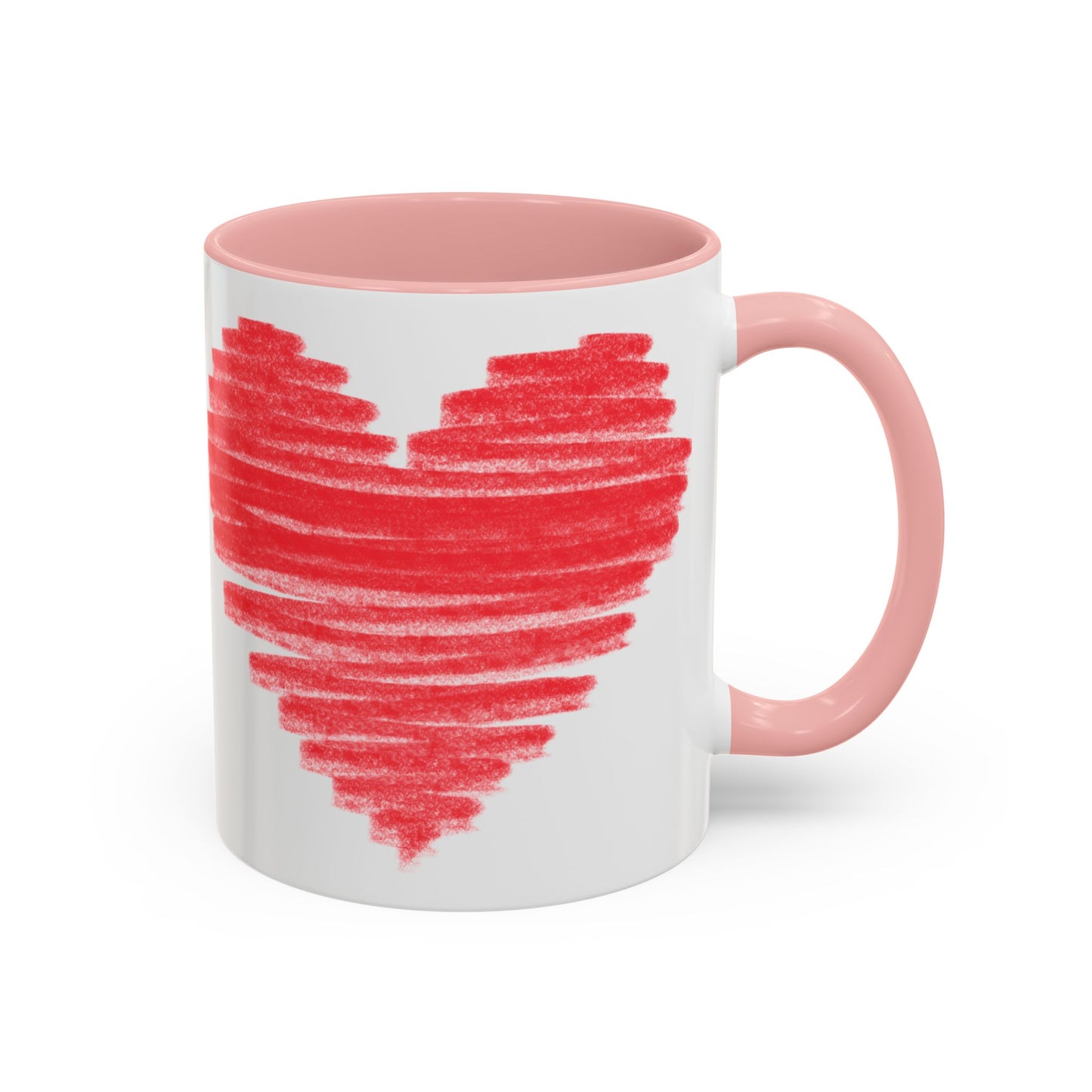 Red Scribble Heart Coffee Mug | Valentine Love Pattern Mug