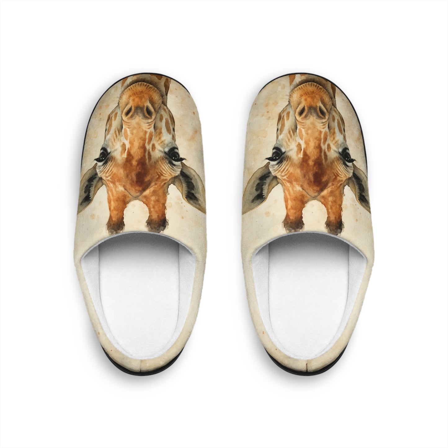 Watercolor Giraffe Indoor Slippers | Women's Cozy Animal Print
