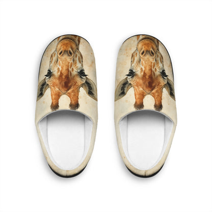Watercolor Giraffe Indoor Slippers | Women's Cozy Animal Print