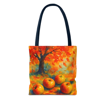 Autumn Apple Orchard Tote Bag  Fall Harvest Reusable Shoulder Bag  Tote Bag (AOP)