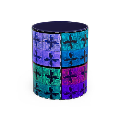 Blue Purple Tile Fleur-de-Lis Mug | Accent Coffee Mug