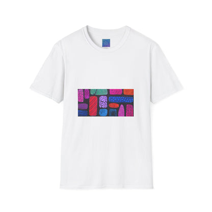 Colorful Abstract Blocks T-Shirt | Geometric Pattern, Bright Neon Artwork