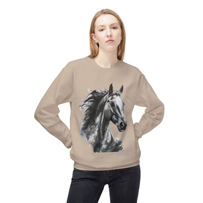 Horse Lover Sweatshirt Black and White Equestrian Art Pullover