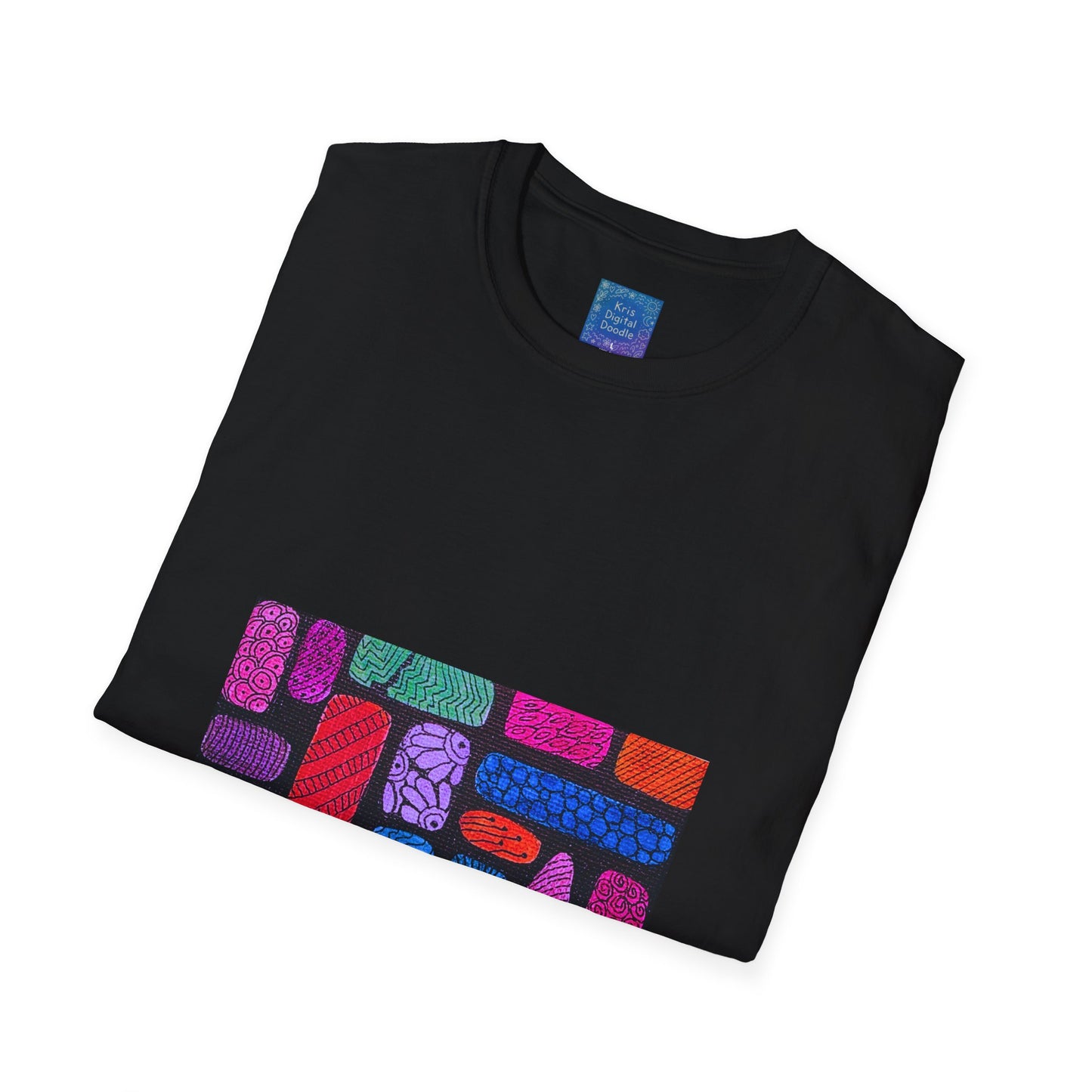 Colorful Abstract Blocks T-Shirt | Geometric Pattern, Bright Neon Artwork