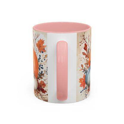 Pumpkin Fall Mug, Autumn Harvest Coffee Cup with Rustic Pumpkin Design