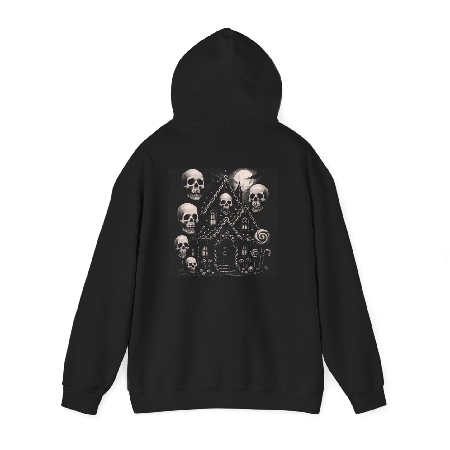 Gothic Haunted House Skull Hoodie Creepy Halloween Hoodie Spooky Gothic Sweatshirt for Men & Women