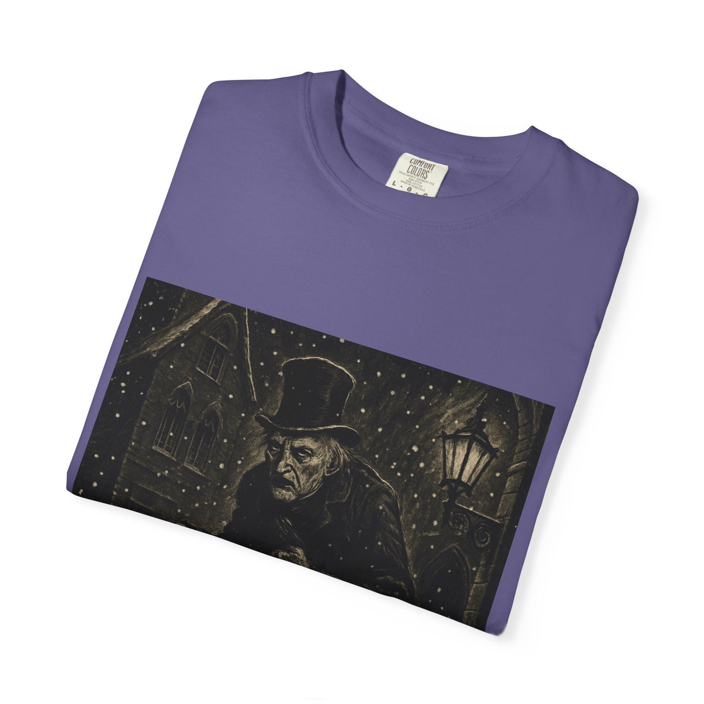 Gothic Scrooge T Shirt Dark Christmas Carol Shirt Vintage Haunted Dickens Tee Unisex Garment Dyed T shirt