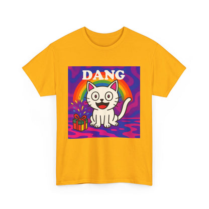 Funny Cat Rainbow T-Shirt Cute Cartoon Kitty Graphic Tee Gift