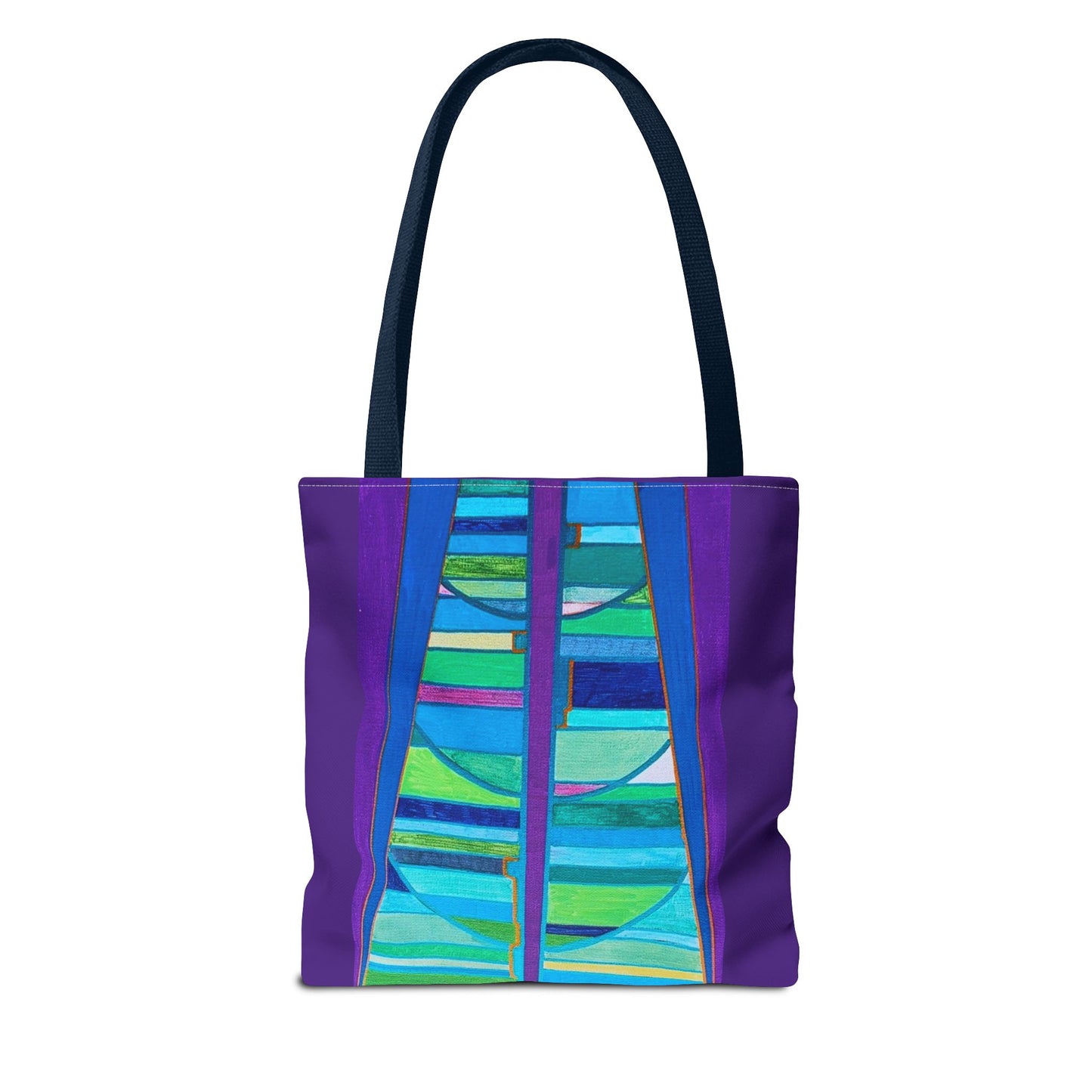 Abstract Blue Green Stained Glass Tote Bag