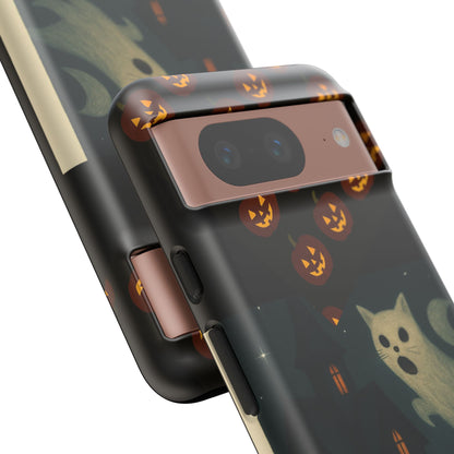 Phone Case, Halloween Haunted House Cat Ghost  iPhone 16, 15, 14, Pixel 8, 6 Samsung Galaxy 25, 24, 23