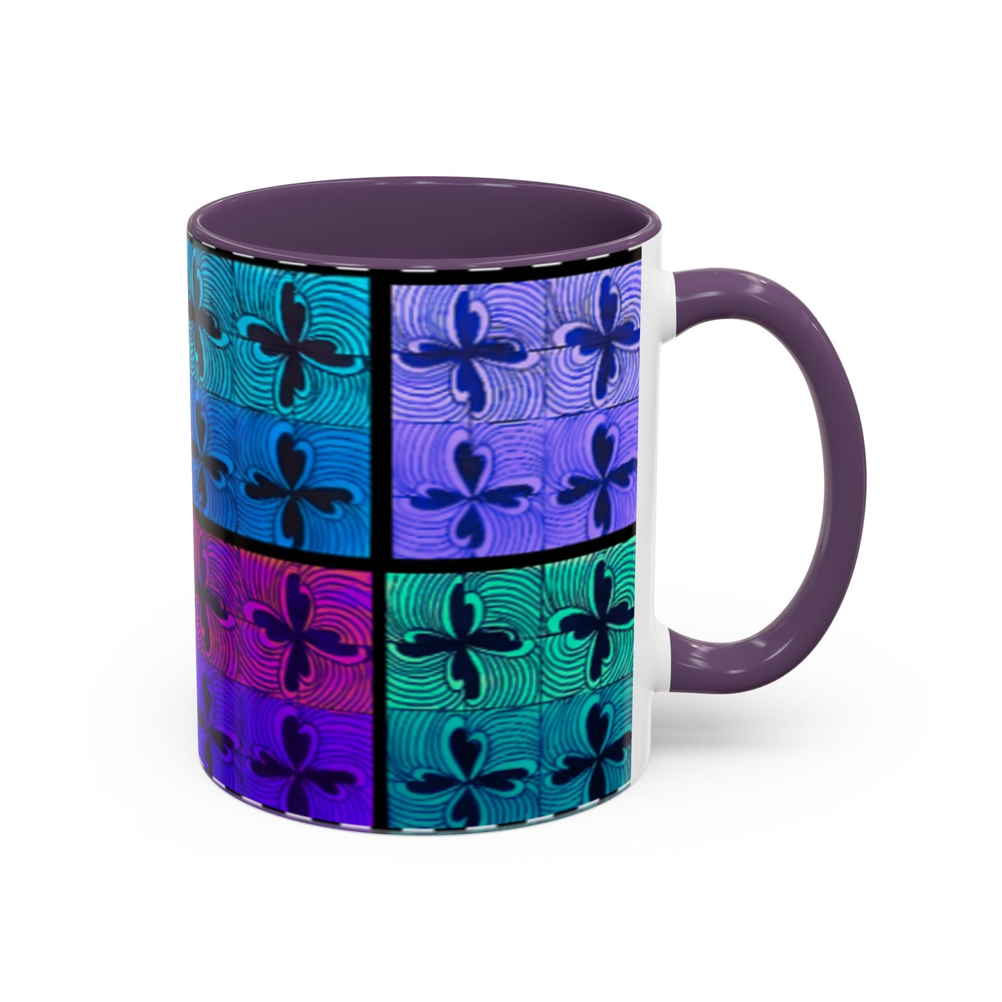 Blue Purple Tile Fleur-de-Lis Mug | Accent Coffee Mug