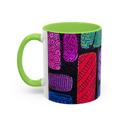 Colorful Abstract Pattern Mug | Vibrant Geometric Shapes Ceramic Mug