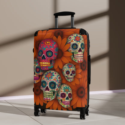Sugar Skull Floral Luggage Day of the Dead Suitcase for Bold Travel Style Suitcase (Travel Tag sold Separately)