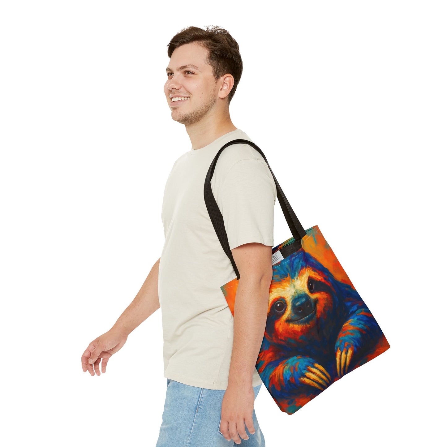 Colorful Sloth Tote Bag | Vibrant Animal Art Bag