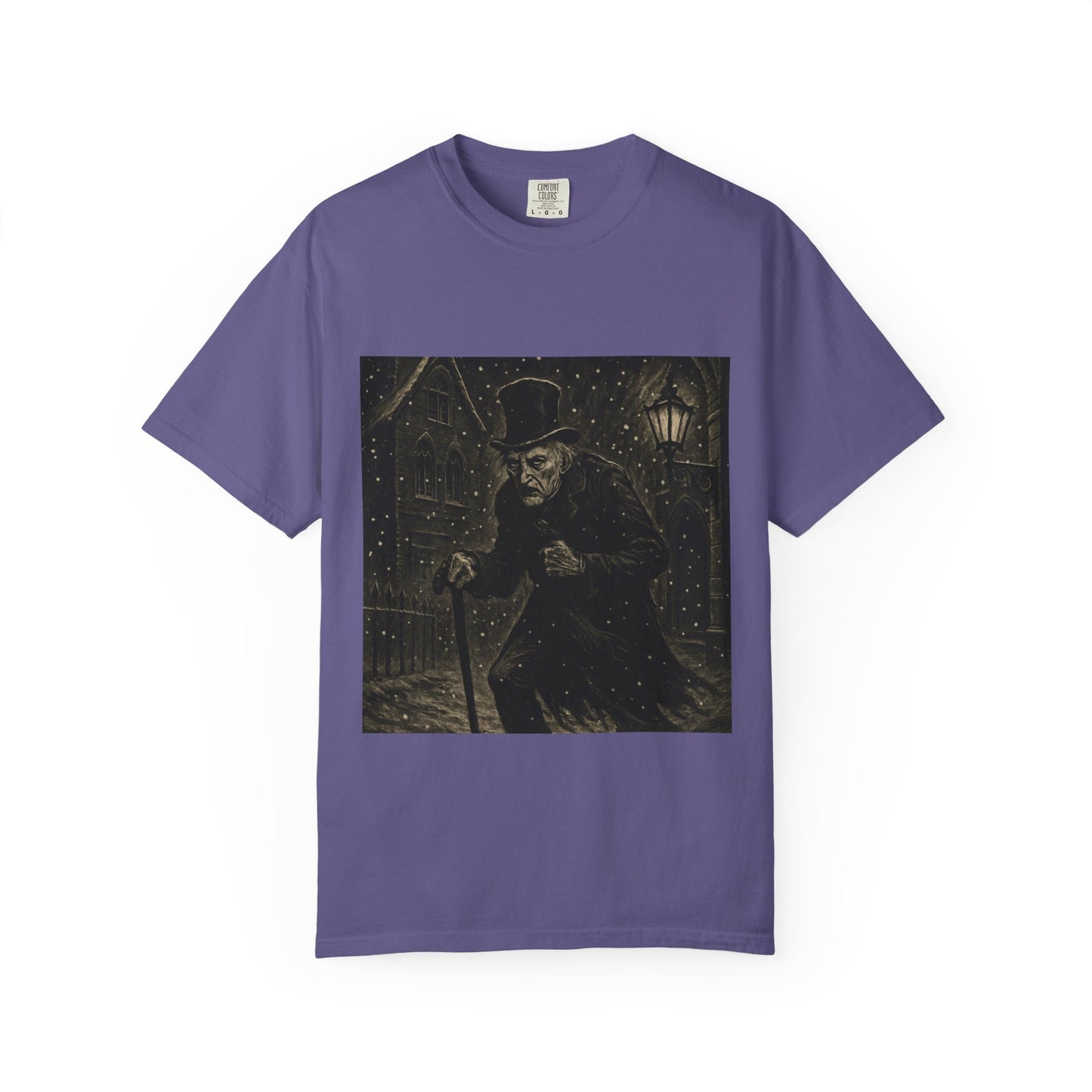 Gothic Scrooge T Shirt Dark Christmas Carol Shirt Vintage Haunted Dickens Tee Unisex Garment Dyed T shirt