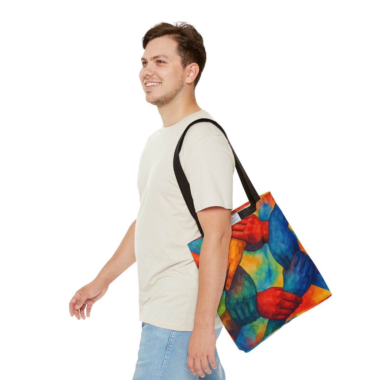 Unity Hands Tote Bag | Colorful Art Bag