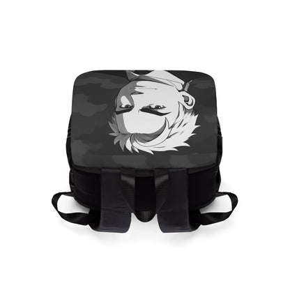 Anime Agent Backpack Black & White Anime Character Bag Spy Theme Canvas Backpack for Teens Unisex Casual Shoulder Backpack