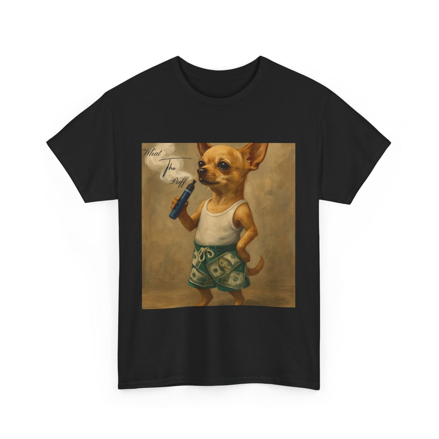 Urban What the Puff Chihuahua Streetwear Vape Graphic Tee