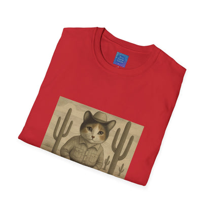 Cowboy Cat Western Graphic T-Shirt, Vintage Country Style Tee