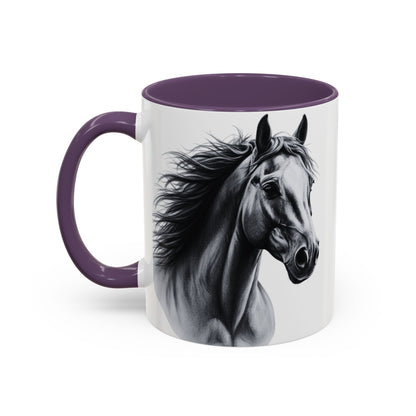 Black Horse Coffee Mug Western Cowboy Horse Art Cup