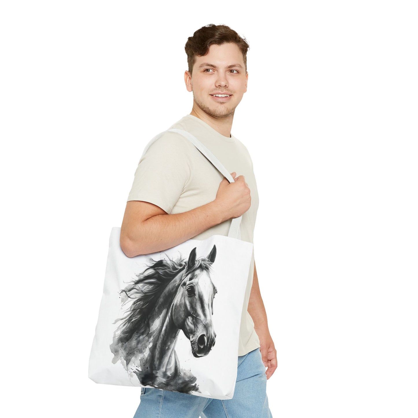 Black Stallion Tote Bag | Artistic Horse Lover Carryall