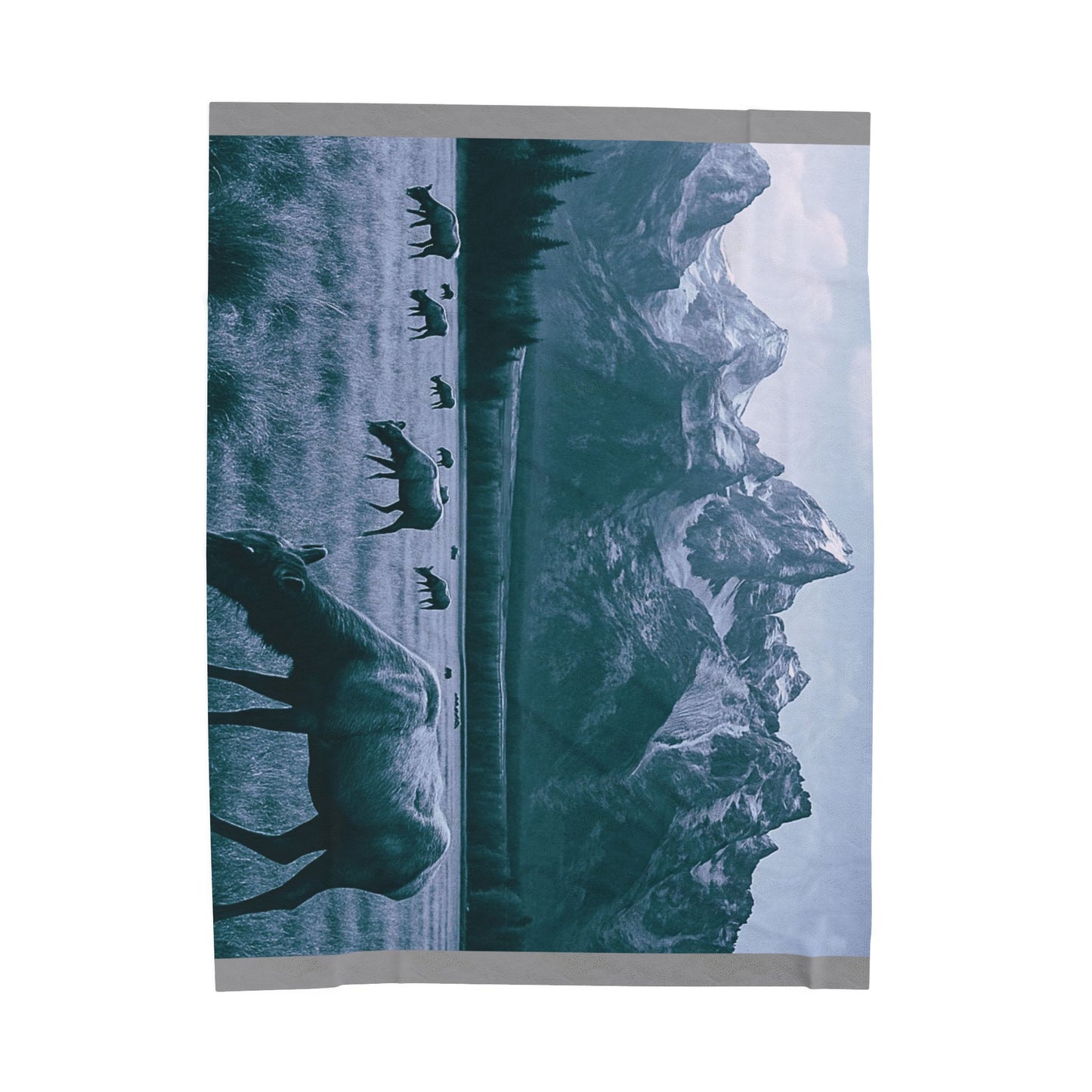 Wild Elk in Mountain Valley Blanket | Scenic Nature Lodge Throw