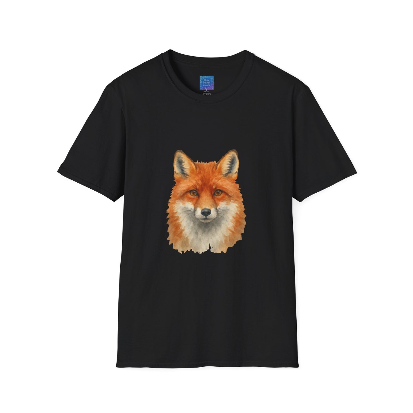 Red Fox Face T-Shirt | Watercolor Fox Portrait