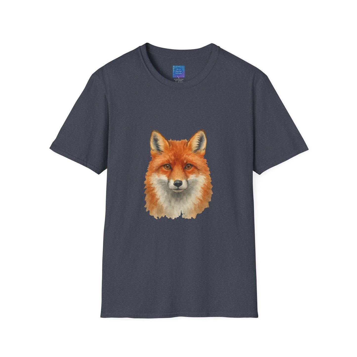Red Fox Face T-Shirt | Watercolor Fox Portrait