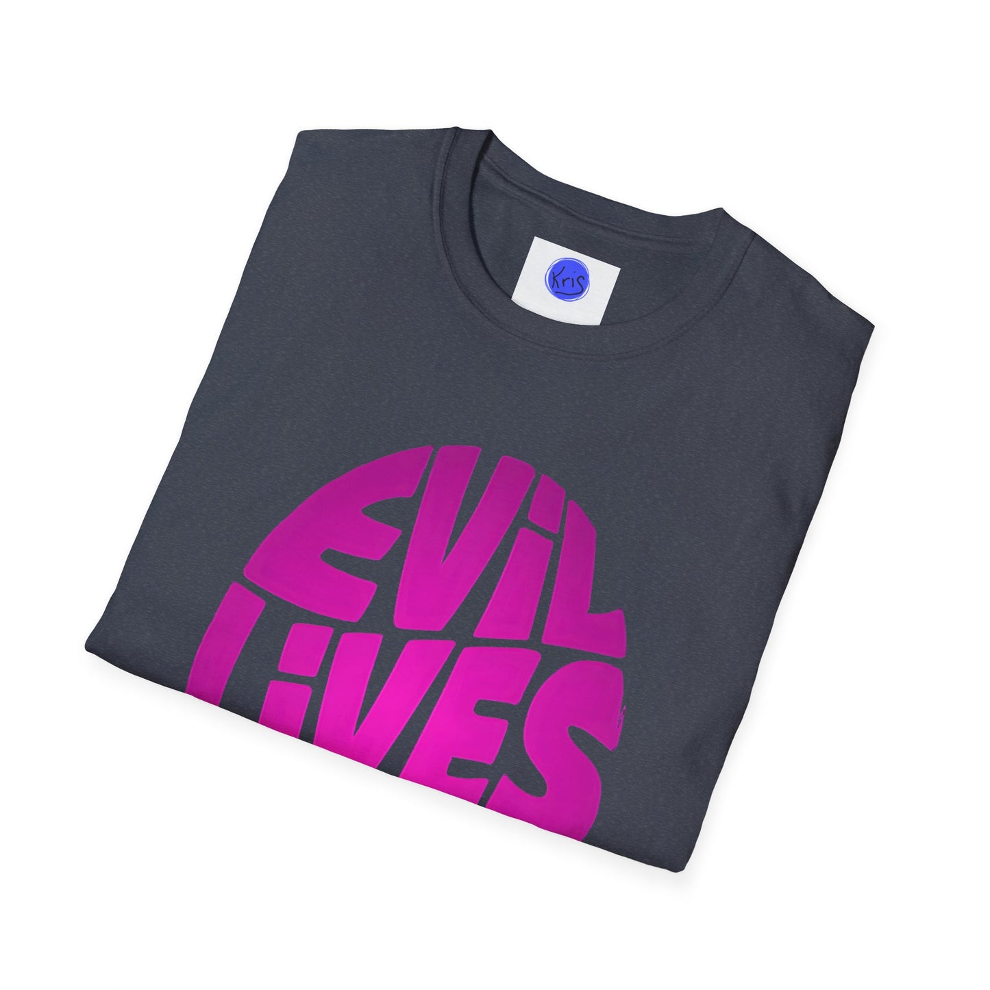 Evil Lives Here Halloween T-shirt, Spooky Retro Style, Mens