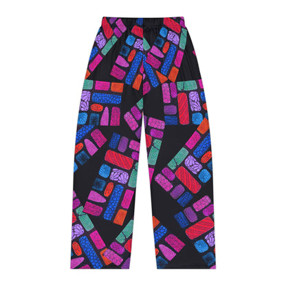 Colorful Mosaic Bandage Pattern Pajama Pants | All-Over Print