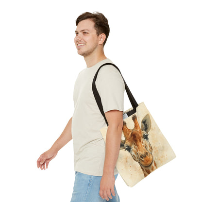 Watercolor Giraffe Face Tote | Animal Print Beach Bag