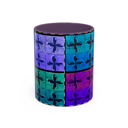 Blue Purple Tile Fleur-de-Lis Mug | Accent Coffee Mug