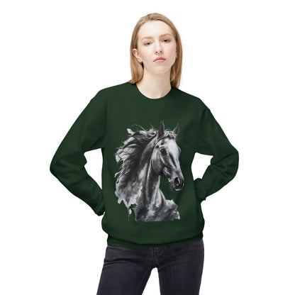 Horse Lover Sweatshirt Black and White Equestrian Art Pullover