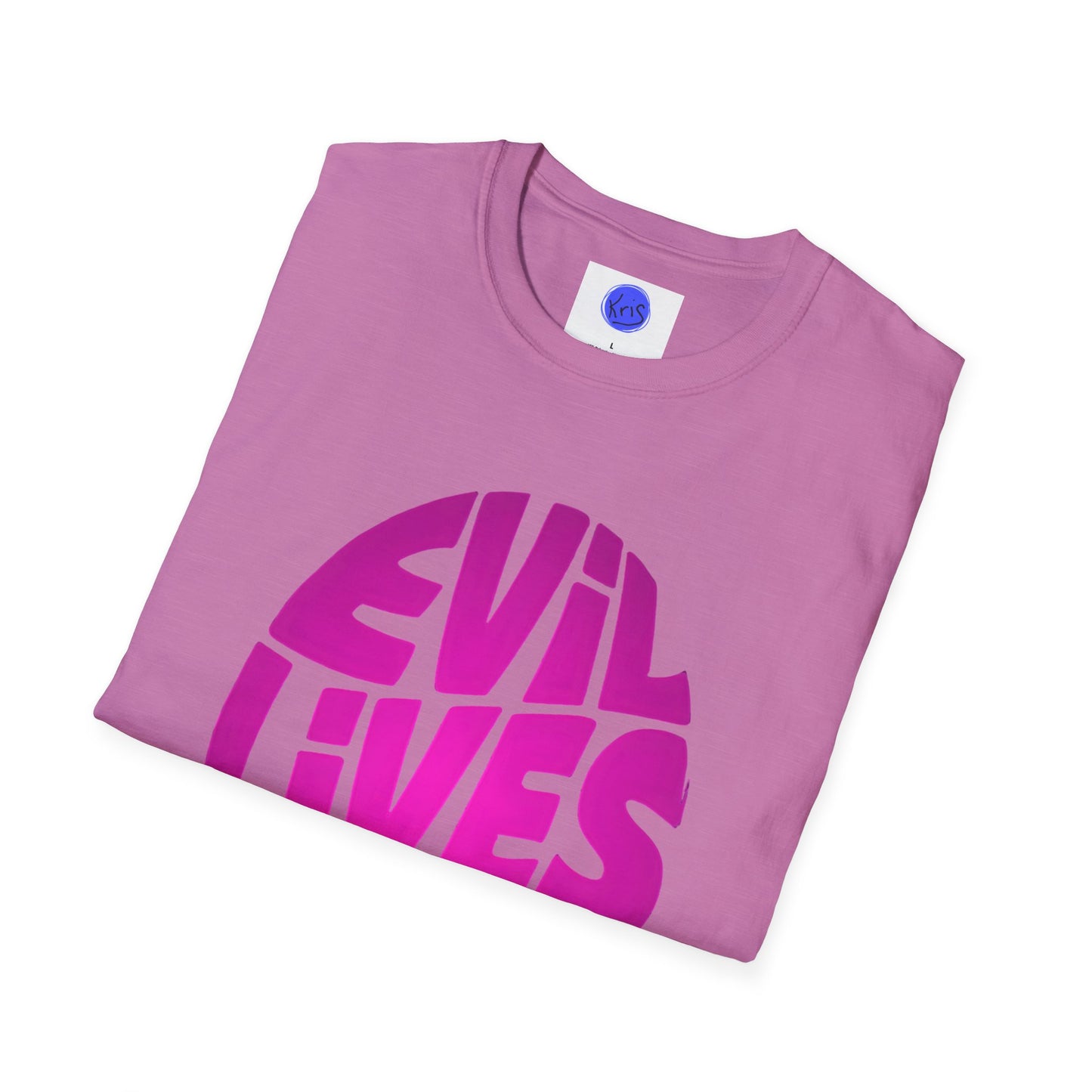 Evil Lives Here Halloween T-shirt, Spooky Retro Style, Mens