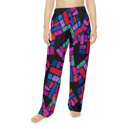 Colorful Mosaic Bandage Pattern Pajama Pants | All-Over Print