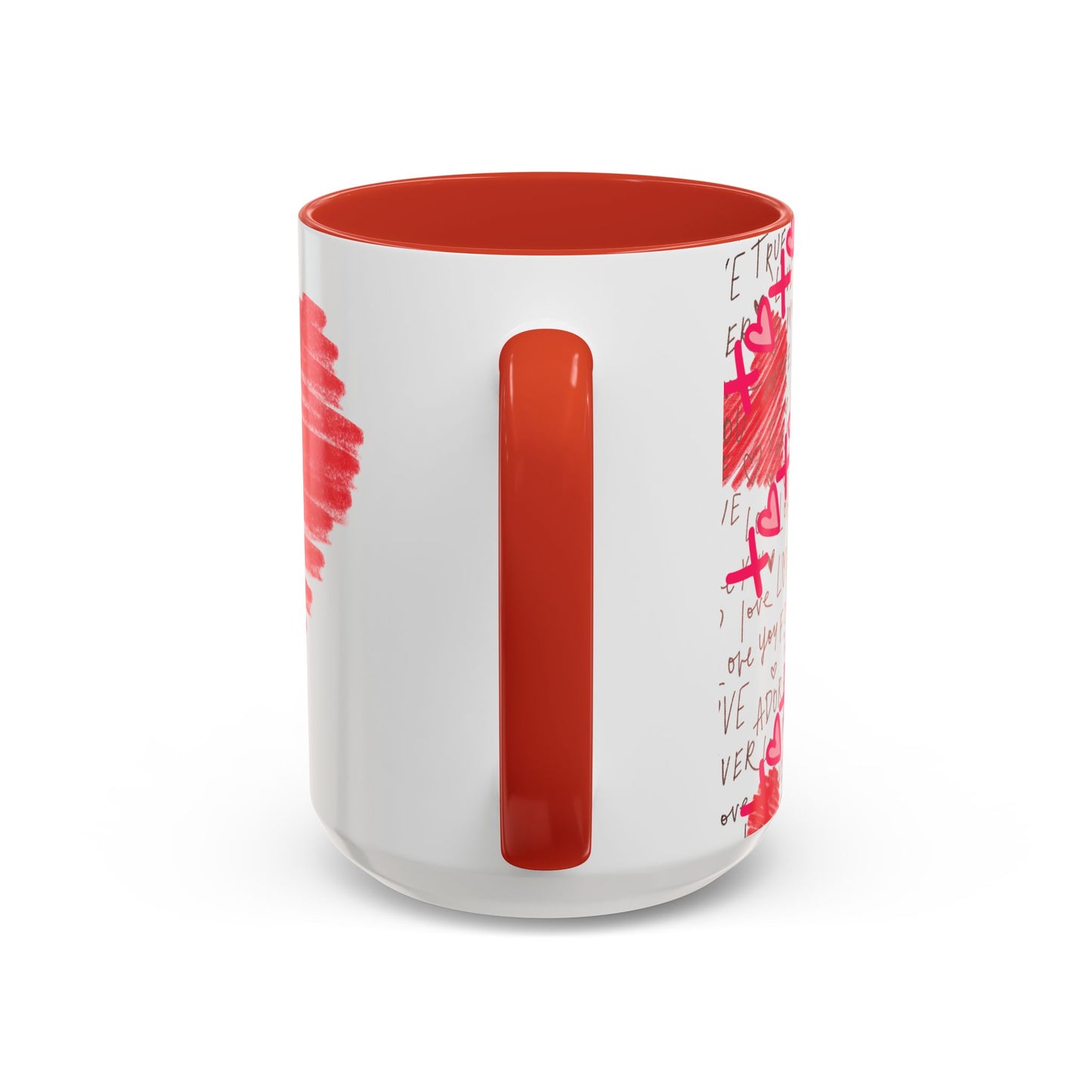 Red Scribble Heart Coffee Mug | Valentine Love Pattern Mug
