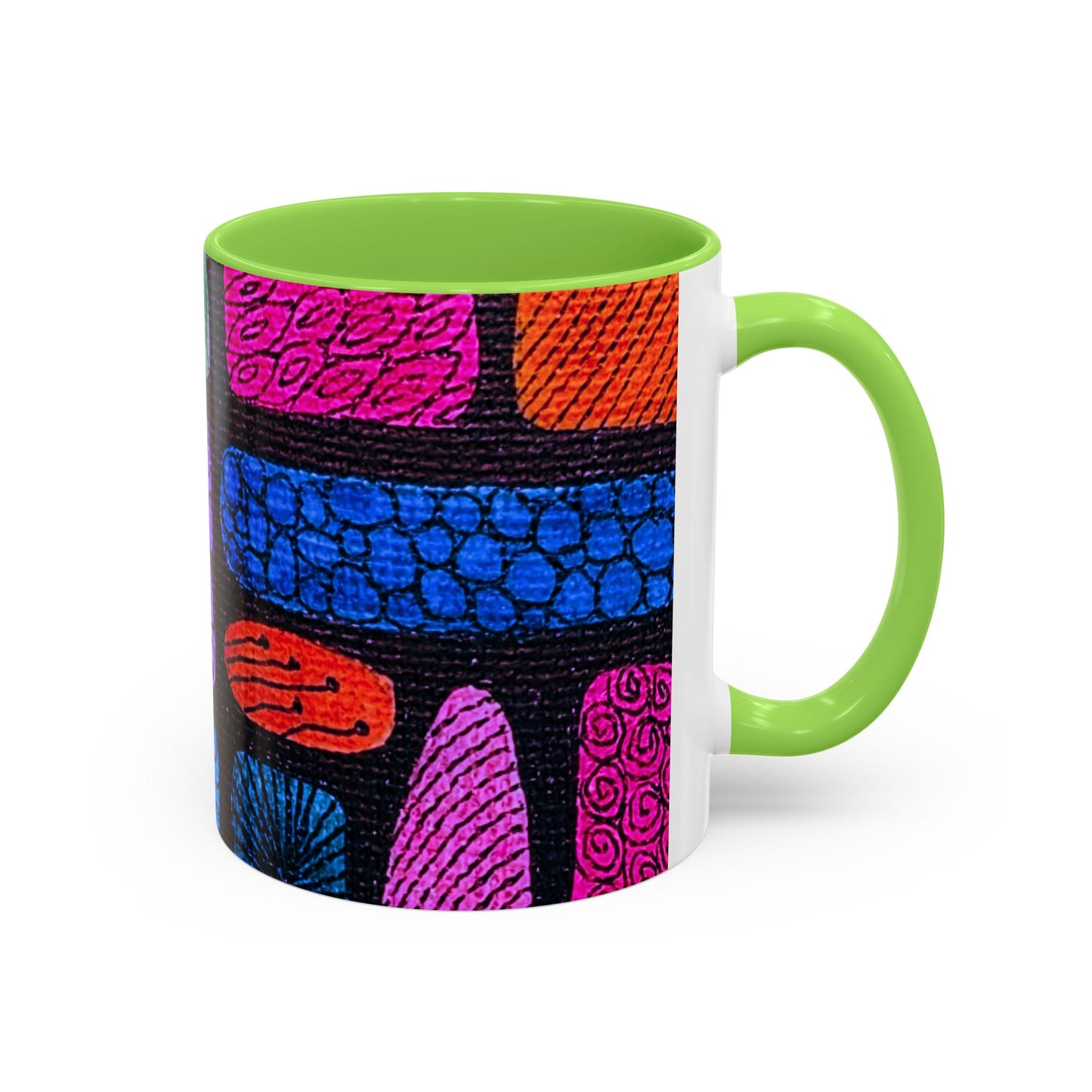 Colorful Abstract Pattern Mug | Vibrant Geometric Shapes Ceramic Mug