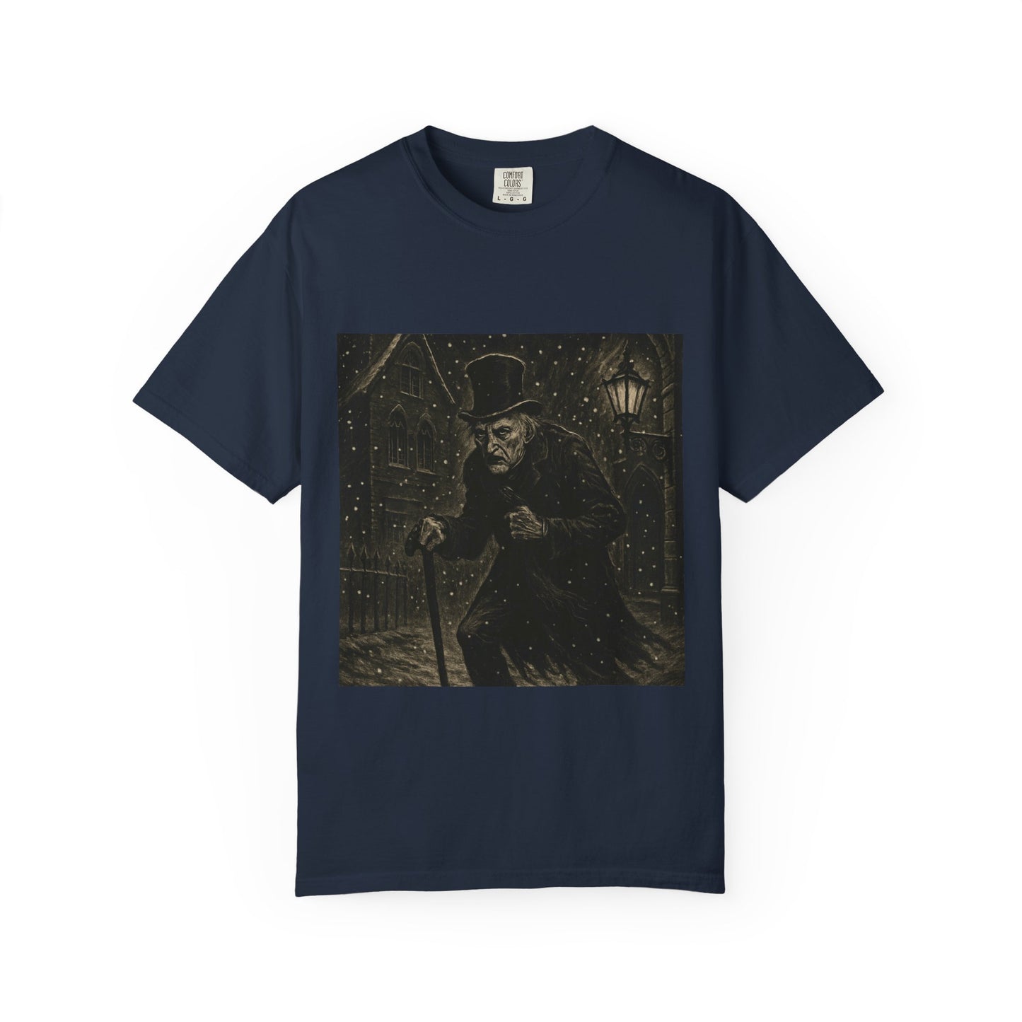Gothic Scrooge T Shirt Dark Christmas Carol Shirt Vintage Haunted Dickens Tee Unisex Garment Dyed T shirt