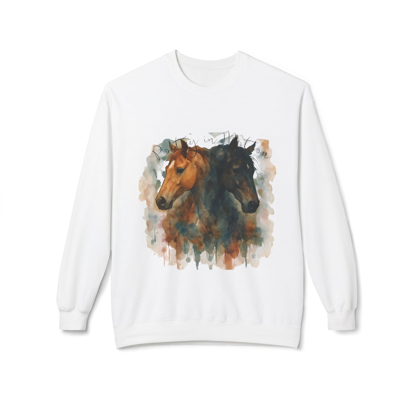 Poetry in Motion Equestrian Horse Sweatshirt Watercolor