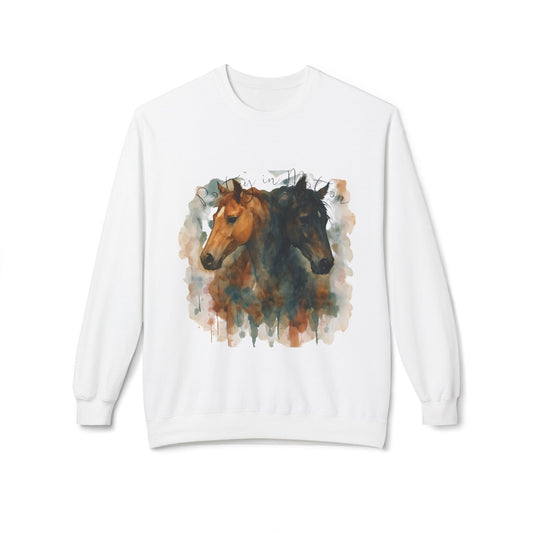 Poetry in Motion Equestrian Horse Sweatshirt Watercolor