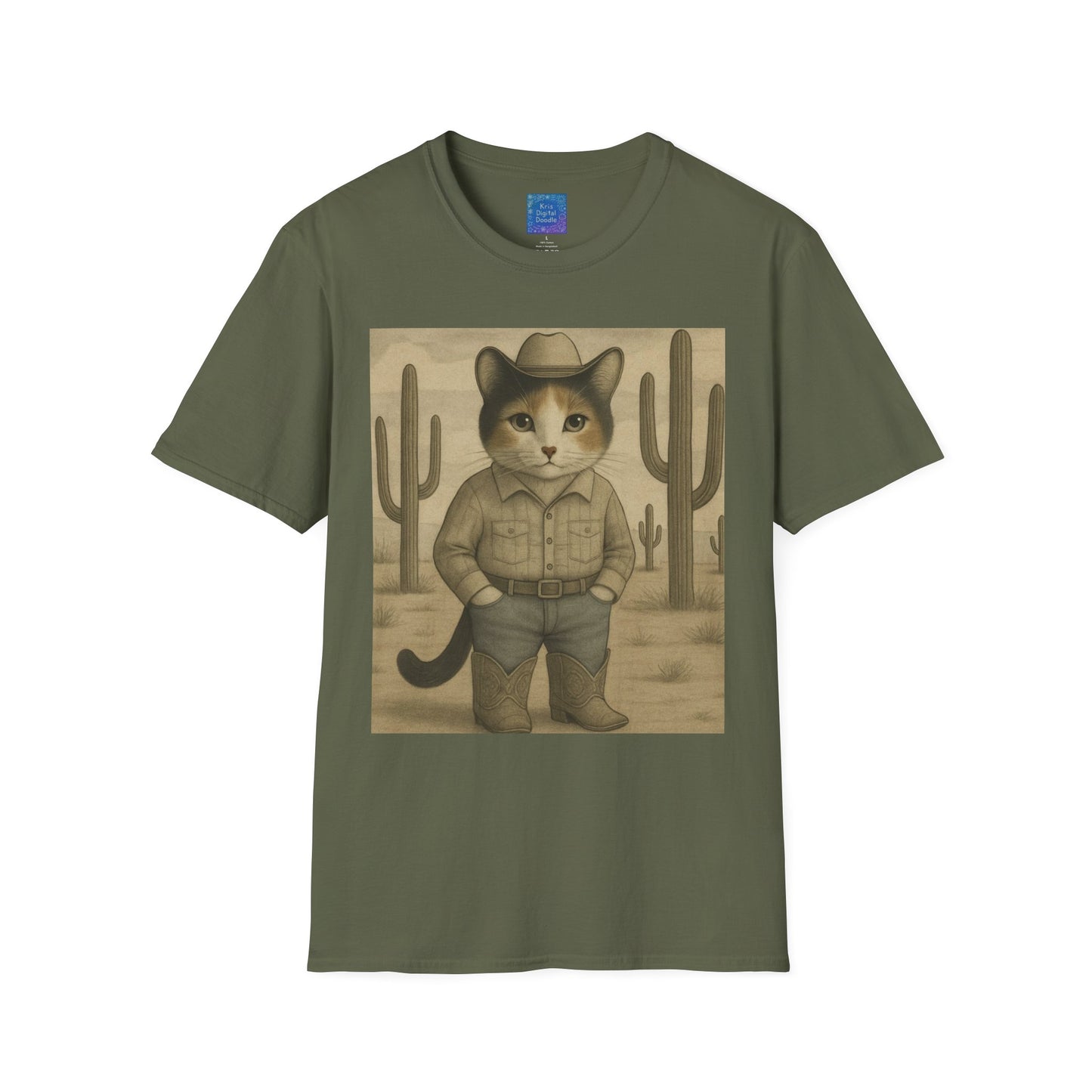 Cowboy Cat Western Graphic T-Shirt, Vintage Country Style Tee